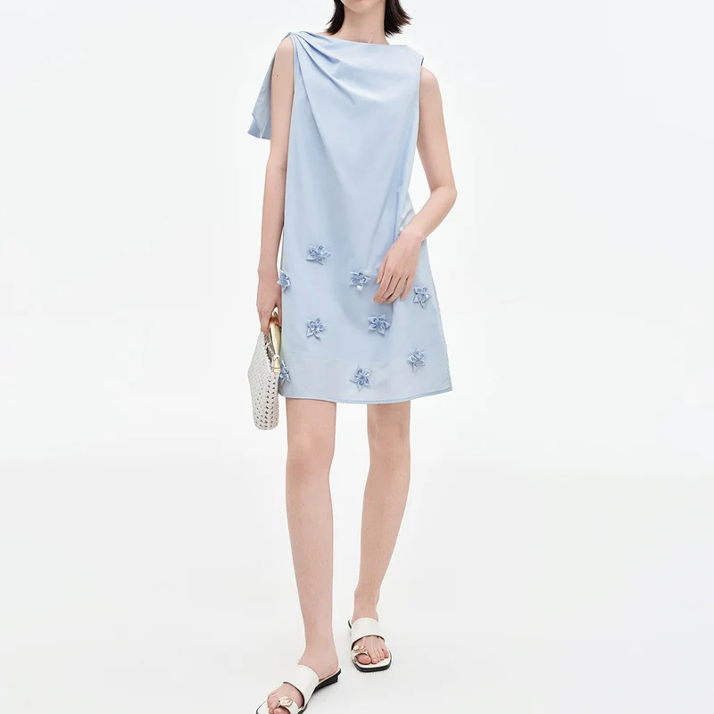 Lyocell Cotton Blend A-Line Sleeveless Dress