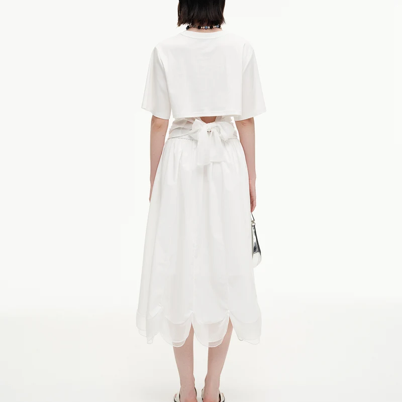 Cotton Petal Cut A-Line Short Sleeve Top