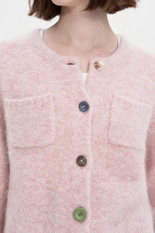 Alpaca Blend Round Neck Cropped Knit Cardigan